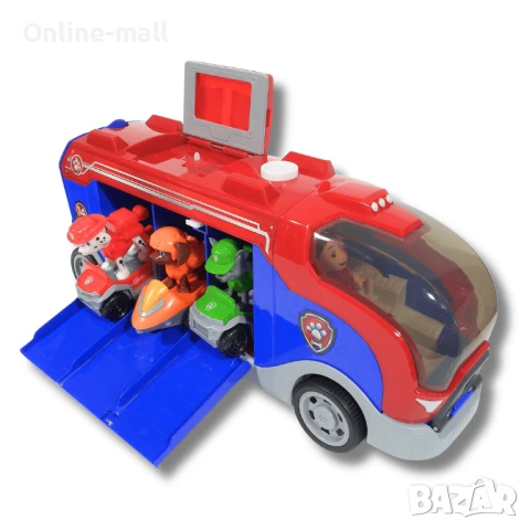 Пес Патрул Камион 40см с Рампa, Звук и Кученца + Райдър, снимка 2 - Коли, камиони, мотори, писти - 51211434