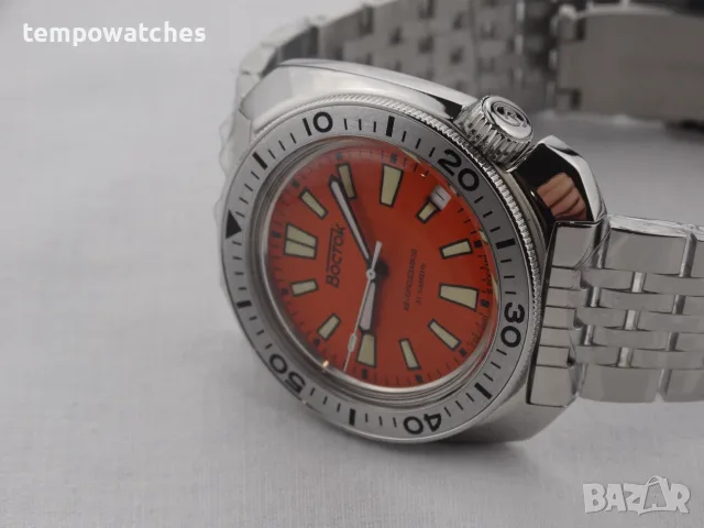 ВОСТОК АМФИБИЯ АВТОМАТИЧЕН-"ЧЕРЕПАХА"-"ORANGE" ref: 70085В, снимка 14 - Мъжки - 48082148