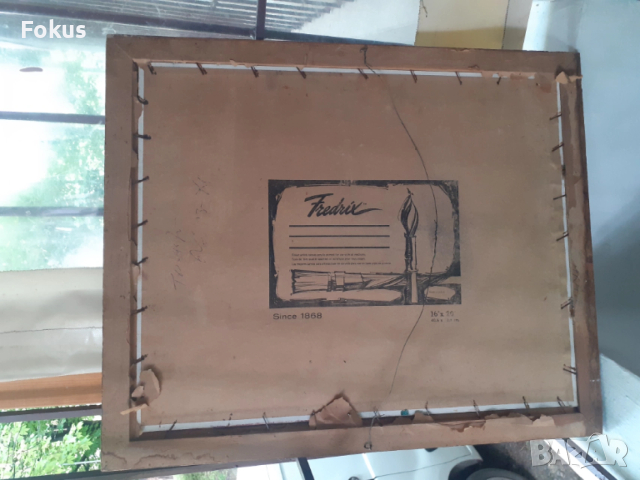 Стара авторска картина масло подпис и рамка, снимка 4 - Антикварни и старинни предмети - 53329574