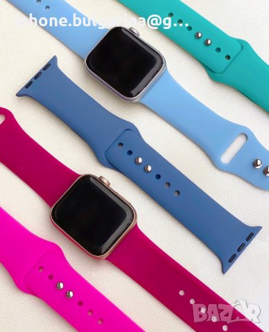  Силиконова каишка за iWatch 3, 4, 5, 6, 7, 8, 9 SE -  42, 44, 45 мм., снимка 3 - Друга електроника - 39879623