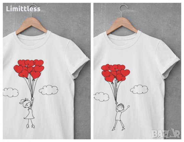 Тениски за влюбени двойки по ваш дизайн, снимка 8 - Романтични подаръци - 35457951