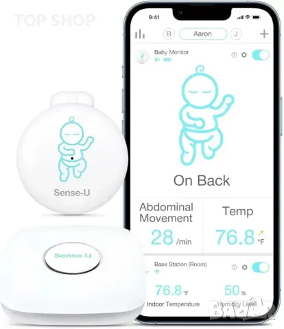 Sense-U Smart Baby Movement Monitor 3: Проследявайте коремните движения на бебето, позицията на сън