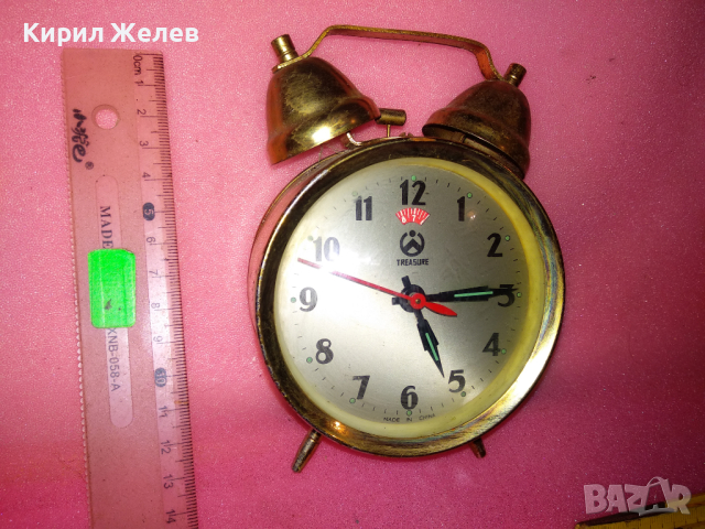 TREASURE MADE IN CHINA Стар РЯДЪК КОЛЕКЦИОНЕРСКИ РЕТРО МОДЕЛ МЕХАНИЧЕН КИТАЙСКИ БУДИЛНИК 28645