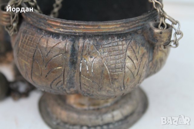 Старо сребърно кандило сачан, снимка 11 - Други ценни предмети - 42880328