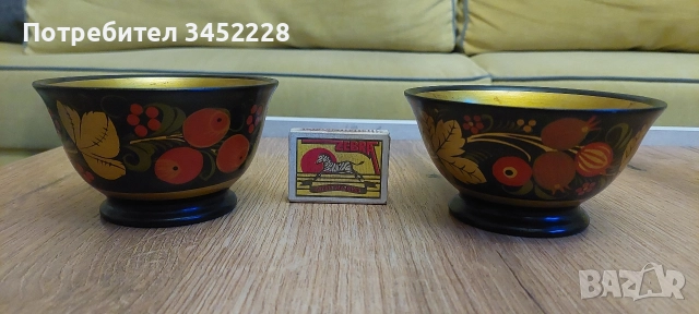 купички два броя хохлома Русия за ценители отлични , снимка 6 - Антикварни и старинни предмети - 52698266