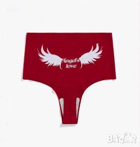 L Червени полупрашки с ангелски крила, снимка 2 - Бельо - 47429538