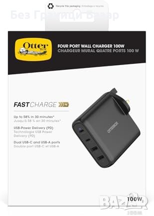 Ново Бързо и Устойчиво 4-портово Зарядно - USB-C/A, 100W, OtterBox, снимка 4 - Друга електроника - 44176608