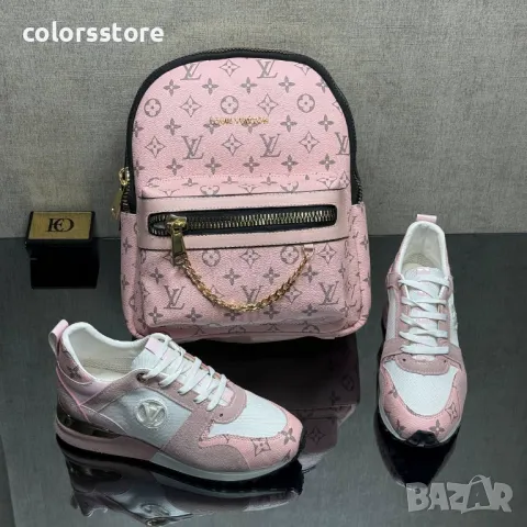 Комплект раница и маратонки  Louis Vuitton-в розаво GG125