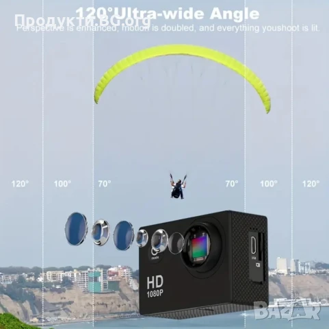 Екшън камера OURLIFE 1080P HD – Идеална за спорт и колоездене, снимка 6 - Камери - 51033142