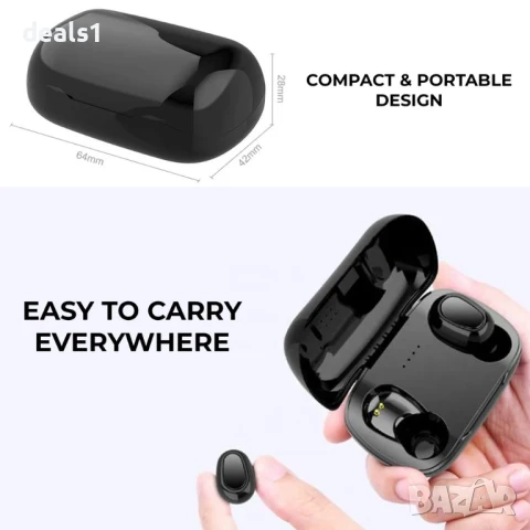 L21 TWS Безжични Bluetooth Водоустойчиви Слушалки Стерео звук LED дисплей, снимка 3 - Безжични слушалки - 50535267