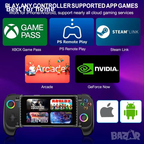  NinjaPlus OXБезжичен контролер за телефон за iPhone/Android с джойстик Hall, снимка 4 - Аксесоари - 50683564