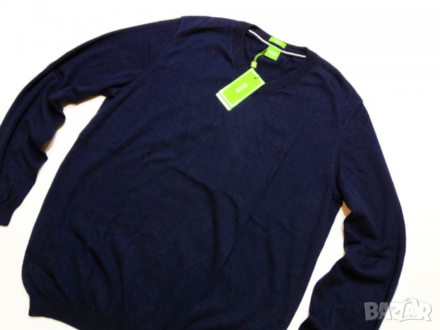 Нов и намален! Hugo Boss Green Мъжки Памучен Пуловер Размер XL, снимка 3 - Пуловери - 39003915