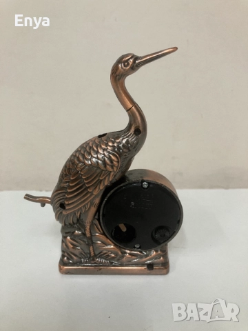 Декоративен настолен часовник + запалка-чапла, снимка 2 - Антикварни и старинни предмети - 52582889