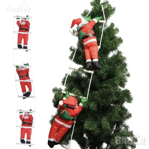 5183 Коледна украса Катерещ се Дядо Коледа на стълба, 3 модела