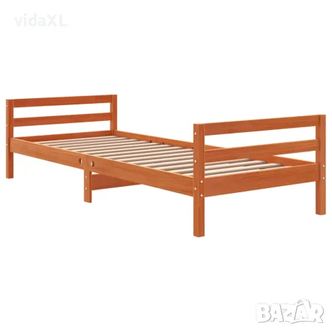 vidaXL Рамка за легло без матрак, восъчнокафяв, 80x200 см, бор масив, снимка 6 - Спални и легла - 56148182