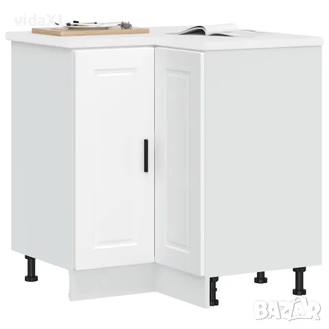 vidaXL Кухненски ъглов шкаф Porto, бял, инженерно дърво, снимка 2 - Шкафове - 56148235