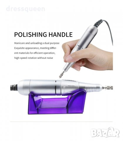 206А Професионална електрическа пила за маникюр и педикюр 35000 оборота, снимка 3 - Педикюр и маникюр - 34268280