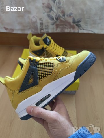 Nike Air Jordan Retro 4 Yellow Lightning Кецове Обувки Маратонки Нови Дамски Размер 39 Номер , снимка 5 - Кецове - 38604246
