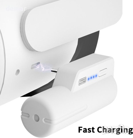 Батерия за Meta Quest 2, 5000mAh за допълнителни 3 часа време за игра (бяла), снимка 5 - Аксесоари - 44482249
