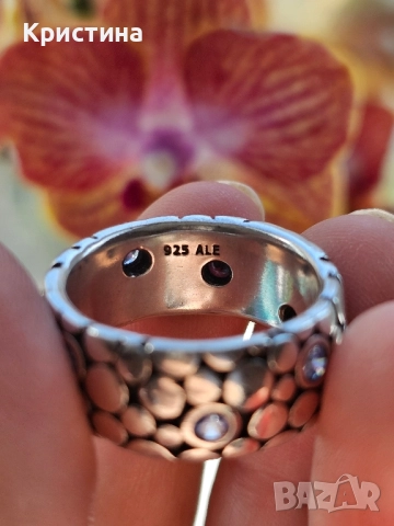 Оригинален сребърен пръстен на Pandora, снимка 3 - Пръстени - 52223368