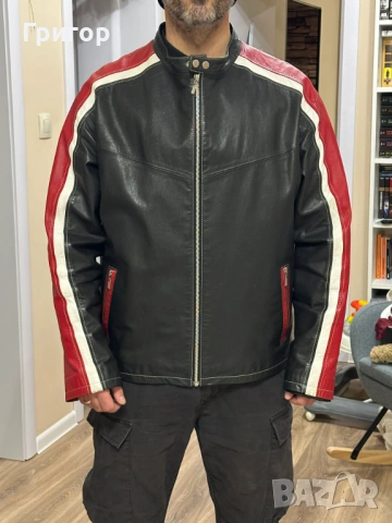 кожено байкър яке, снимка 2 - Якета - 53233091