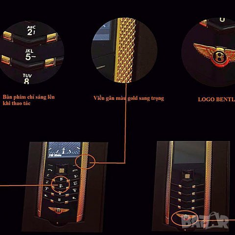 Телефон VERTU, Bentley, луксозен мобилен телефон Верту Бентли, метален, Breitling, Vertu Signature , снимка 7 - Други - 39390973