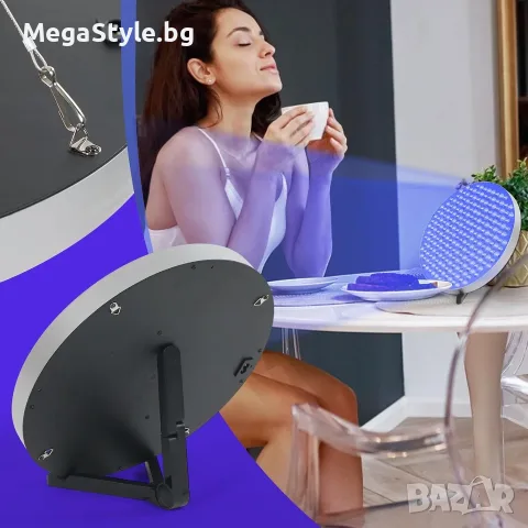 Преносим домашен солариум – Кръгла LED лампа за лице и тяло (50W, 460 nm), снимка 6 - Други - 55723854