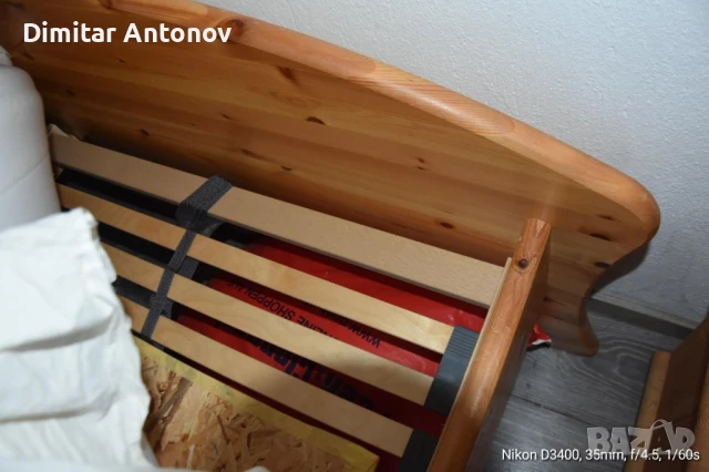 продавам легло, дърво масив.Комплект с скари и матрак., снимка 5 - Спални и легла - 51232134