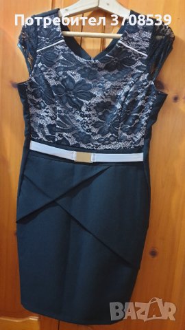 Изискана черна рокля, като нова, снимка 2 - Рокли - 40725290