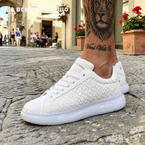 Armani Exchange White A/X Мъжки Маратонки С Кутия👟Мъжки Спортни Обувки Код S479