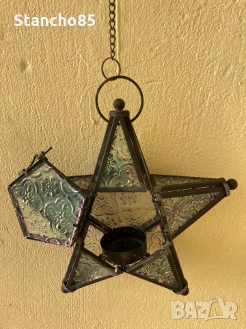 Стар фенер свещник, снимка 3 - Антикварни и старинни предмети - 30119181