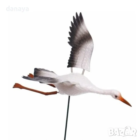 5942 Градинска декорация Щъркел на пръчка, 63 см, снимка 4 - Градински мебели, декорация  - 50695569