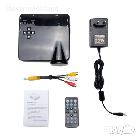 портативен LED проектор Geekwire LP-5A 640х480 400 лумена, FHD 1080P,HDMI/VAG/USB2.0/AV/SD card, снимка 11 - Плейъри, домашно кино, прожектори - 50746456