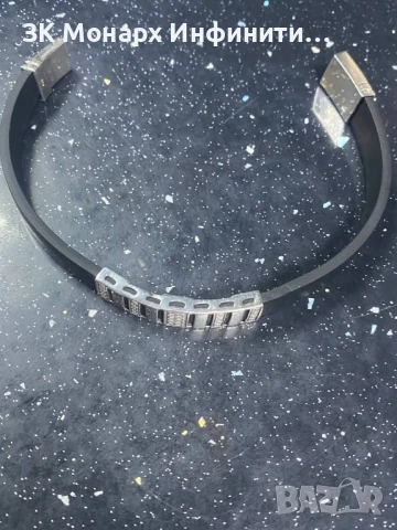 Сребърна силиконова гривна, снимка 3 - Гривни - 51255497