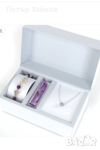 Кутия  - аметист и лунен камък, снимка 1