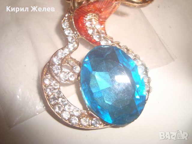 СКЪПОЦЕНЕН КЛЮЧОДЪРЖАТЕЛ КОБРА БРОНЗ ЕМАЙЛ КАМЪНИ и КРИСТАЛИ ПОЗЛАТЕН 14287, снимка 2 - Други - 30410895