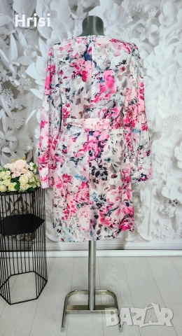 Нова сатенена рокля на цветя, снимка 2 - Рокли - 53971392