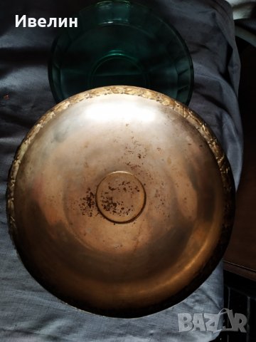 стара посребрена месингова  фруктиера арт деко, снимка 3 - Антикварни и старинни предмети - 29234711