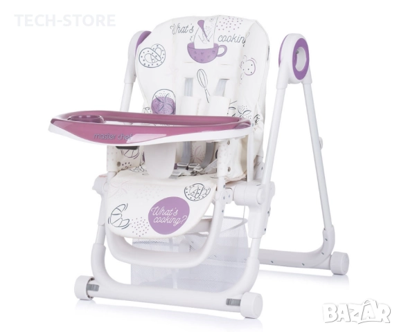 Детско столче за хранене Chipolino Master Chef, люляк , снимка 6 - Столчета за хранене - 51465863