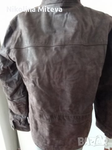 Тъмнокафяво кожено яке, снимка 3 - Якета - 31500504