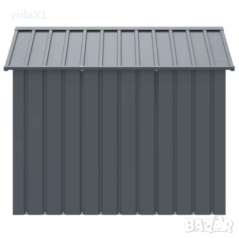 vidaXL Кучешка къща с покрив, антрацит, 117x153x123 см, стомана, снимка 4 - За кучета - 56146299