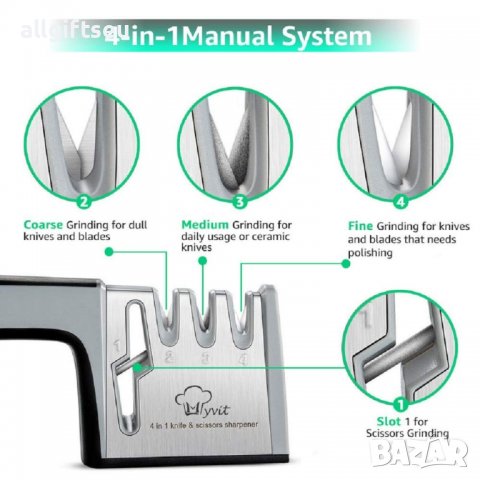 4 в 1 - Точило за ножици и ножове, снимка 3 - Други стоки за дома - 37378677