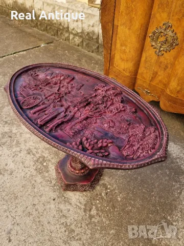 Красива китайска овална фигурална масичка , снимка 6 - Маси - 47685772