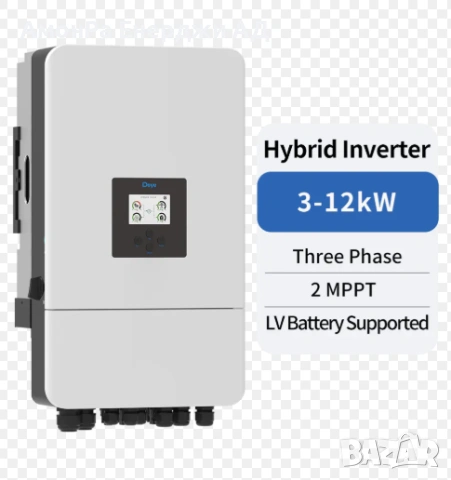 Трифазен хибриден инвертор Deye SUN-8K-SG05LP3-EU-SM2, 8kW, 2 MPPT, съвместим с Батерии 48V, снимка 2 - Друга електроника - 53992704
