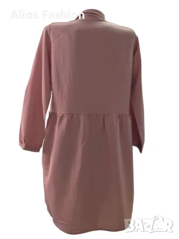 Рокля риза VERO MODA в пепел от рози, S, снимка 3 - Рокли - 56130608