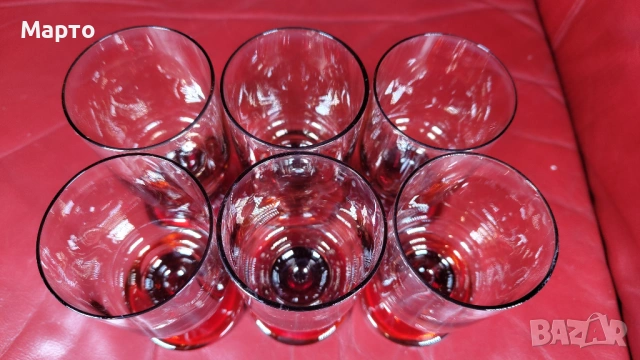 Много красиви стъклени чаши за концентрат, цветно стъкло, 6 бр, снимка 3 - Чаши - 54240291