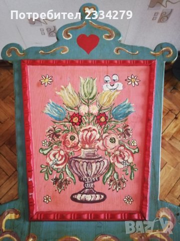 Старо бебешко легло-люлка. Изцяло ръчно изработено-рисувано. , снимка 3 - Антикварни и старинни предмети - 44350310