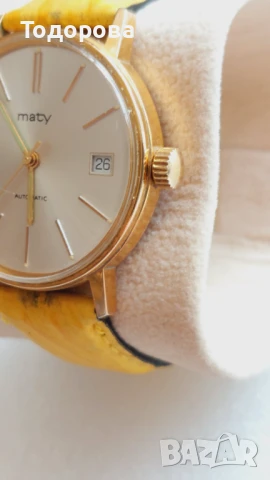 Мъжки швейцарски механичен автоматичен часовник 1970-80г.Отлично състояние, снимка 2 - Мъжки - 50971528