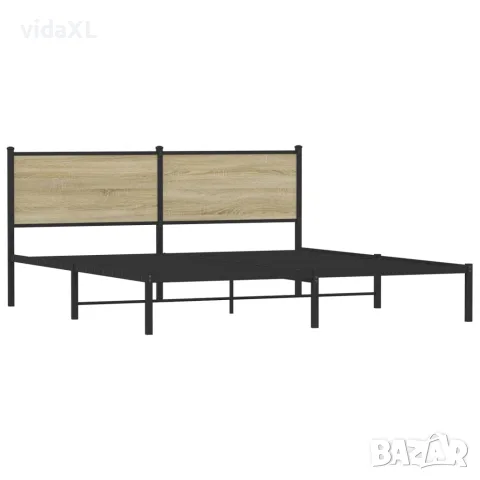 vidaXL Метална рамка за легло, без матрак, сонома дъб, 160x200 см, снимка 3 - Спални и легла - 56147434