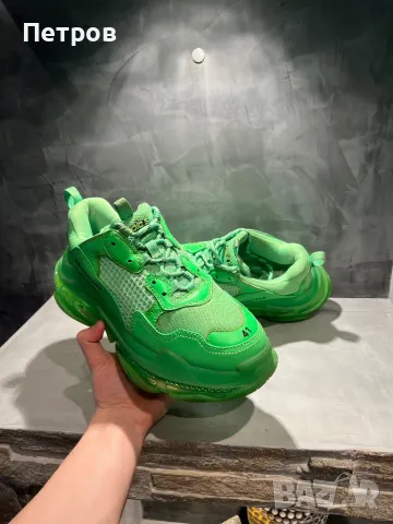 КАТО НОВИ Balenciaga Triple S Green 100% оригинални, снимка 6 - Ежедневни обувки - 48815078